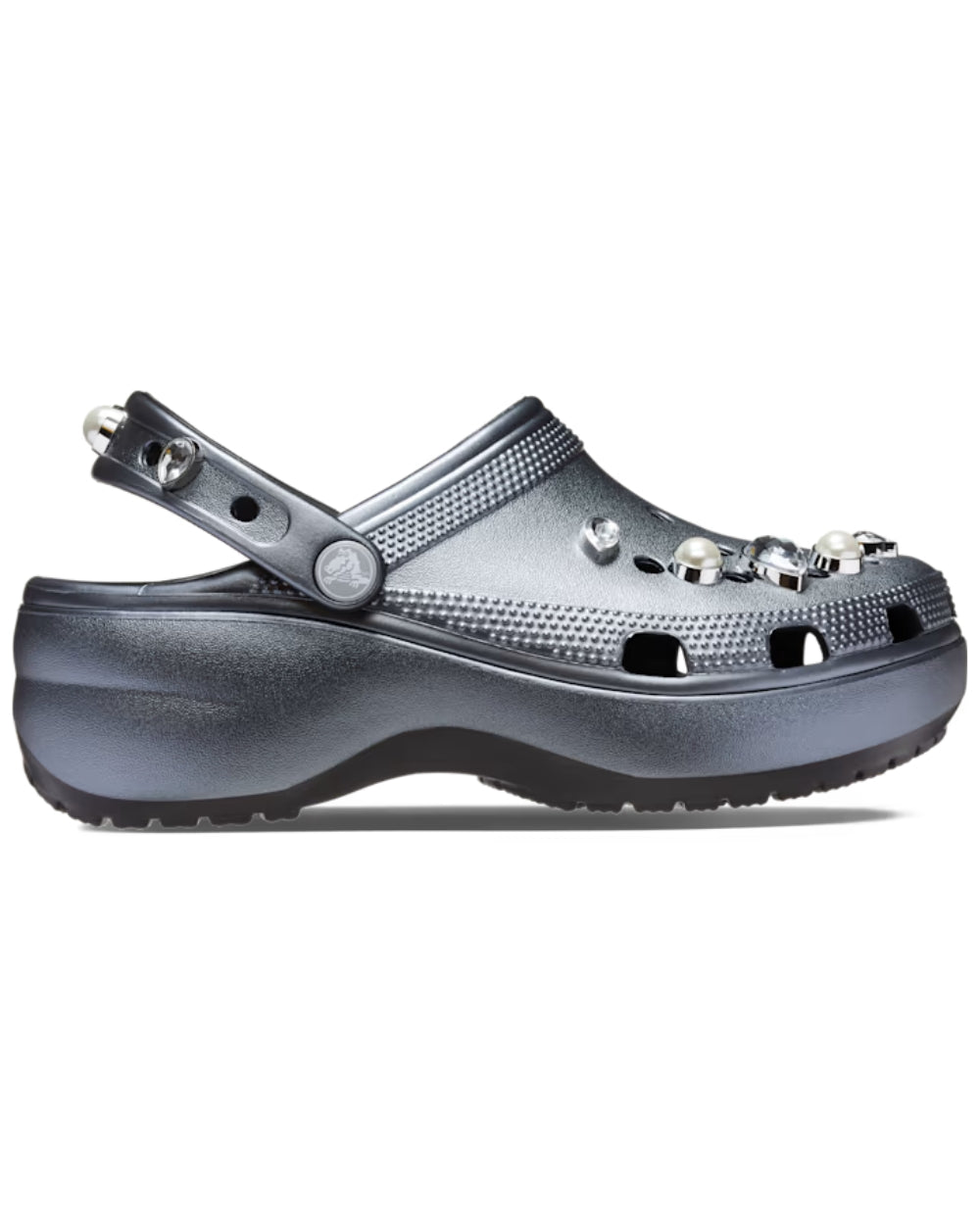 Crocs Classic Platform Crystals & Pearls Clog Black