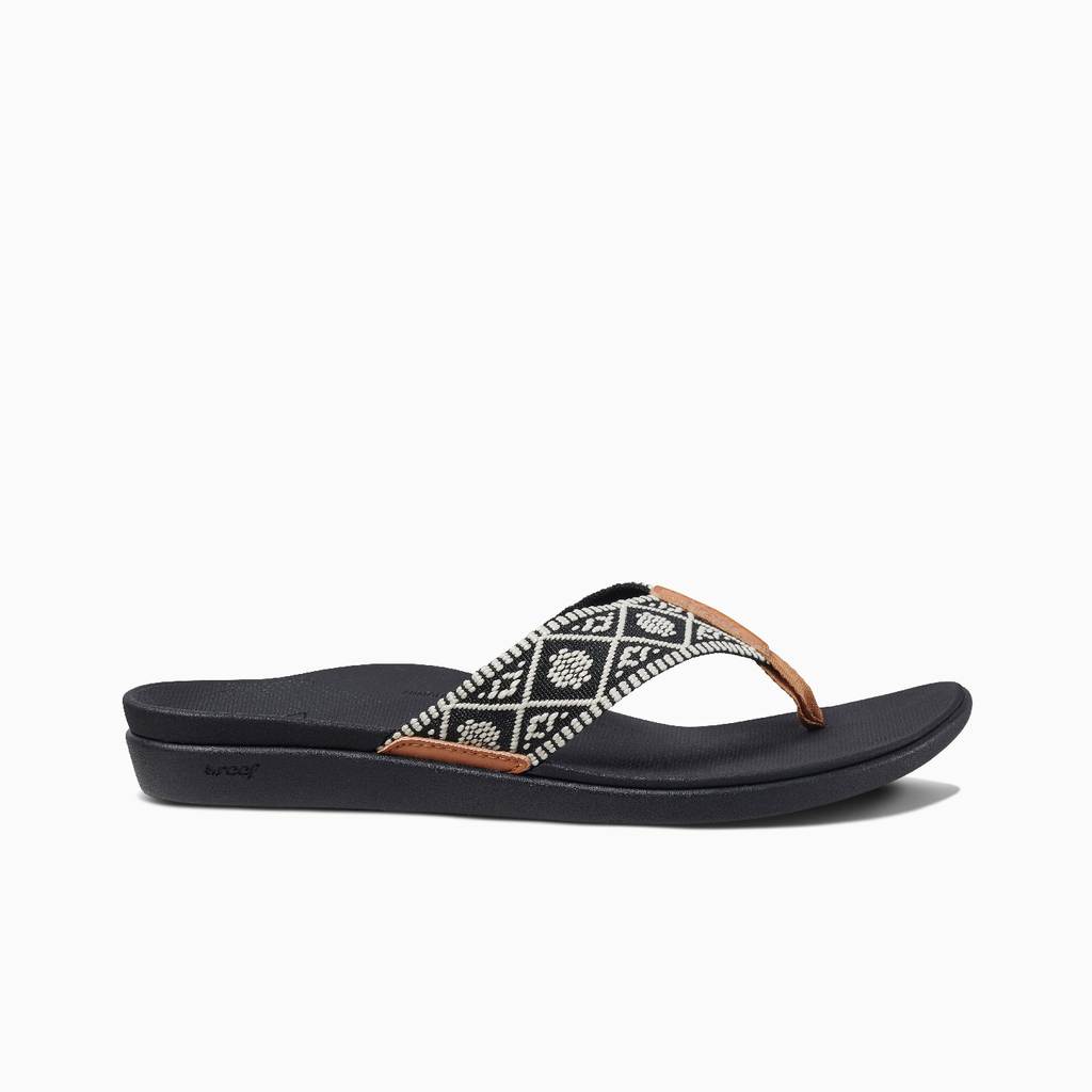 Reef Ortho Woven Flip Flop Black/White