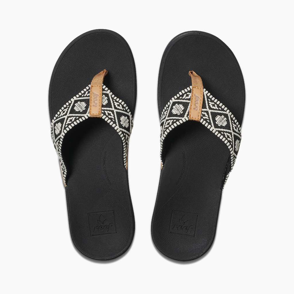 Reef Ortho Woven Flip Flop Black/White