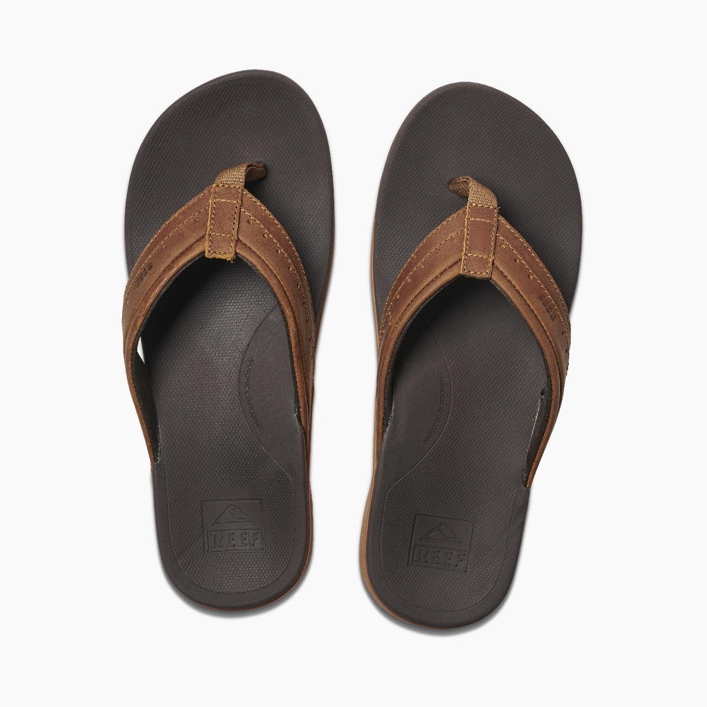 Reef Leather Ortho Spring Flip Flop Brown