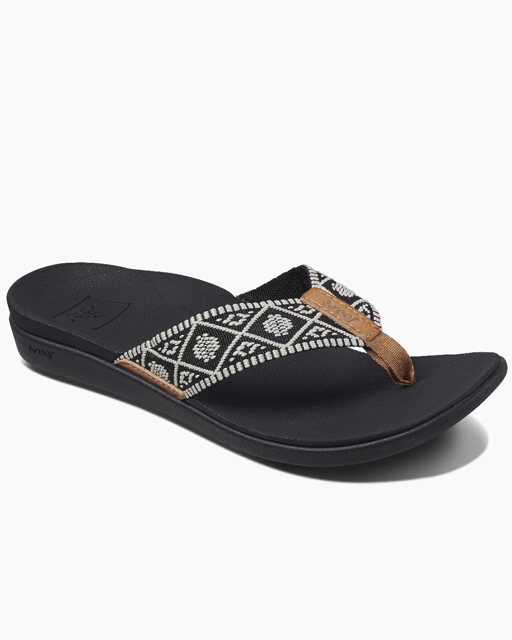 Reef Ortho Woven Flip Flop Black/White