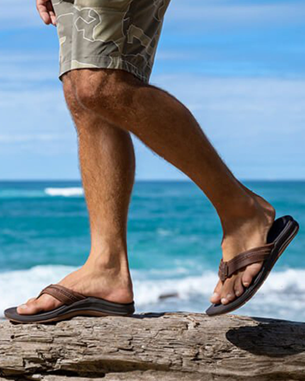 Reef Leather Ortho Coast Flip Flop Brown