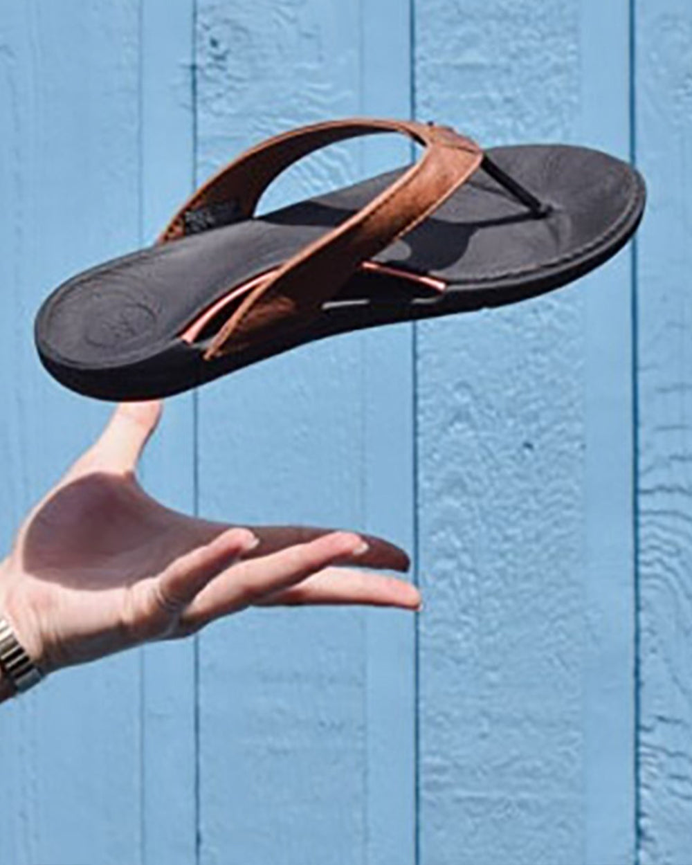 Reef Leather Ortho Spring Flip Flop Brown